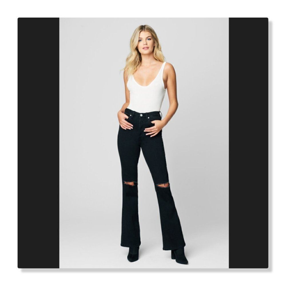NEW! Blank NYC | 'The Franklin' Wide Leg Open Knee Jeans - size 28 in Black